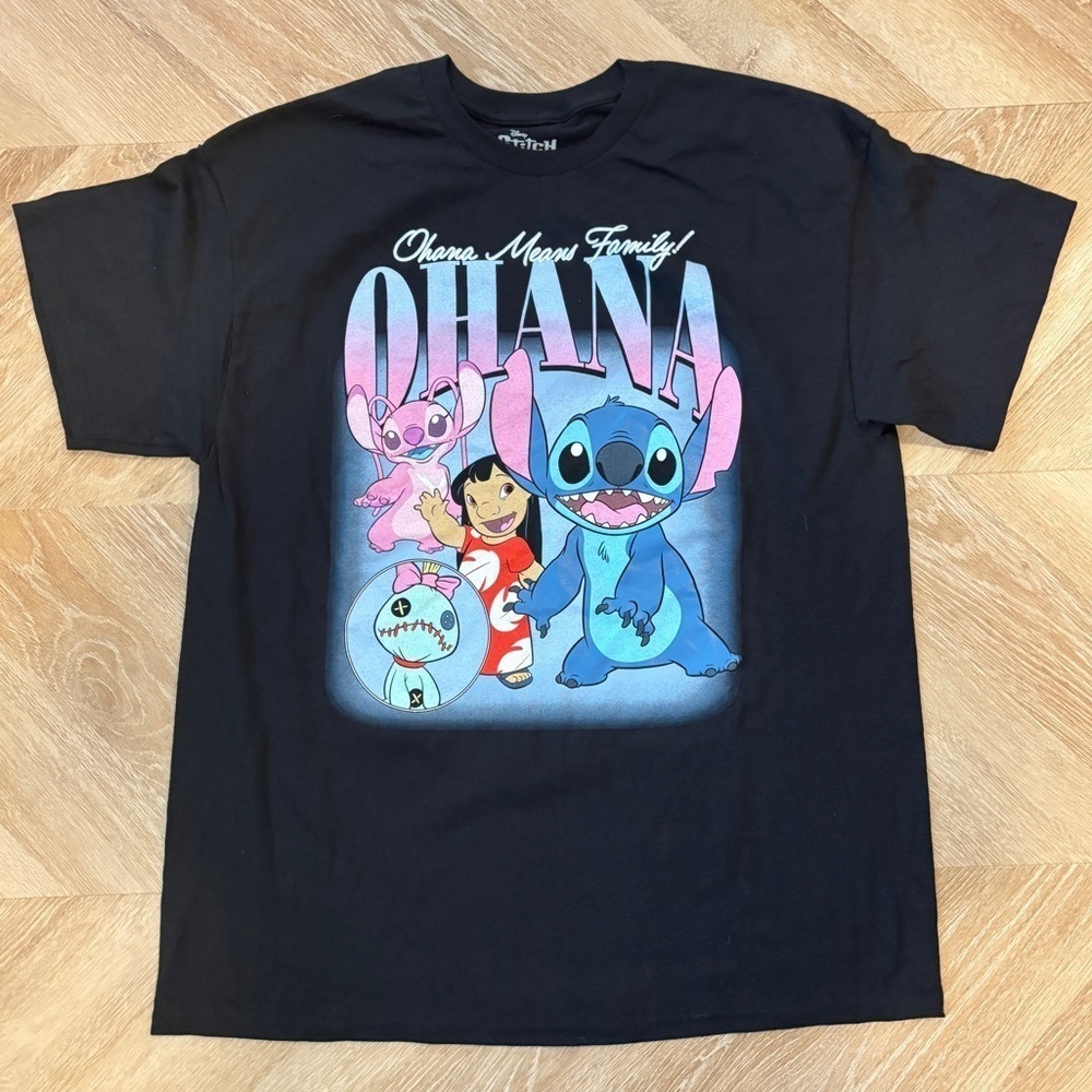 NWOT Disney Ohana Black Lilo and Stitch T-Shirt